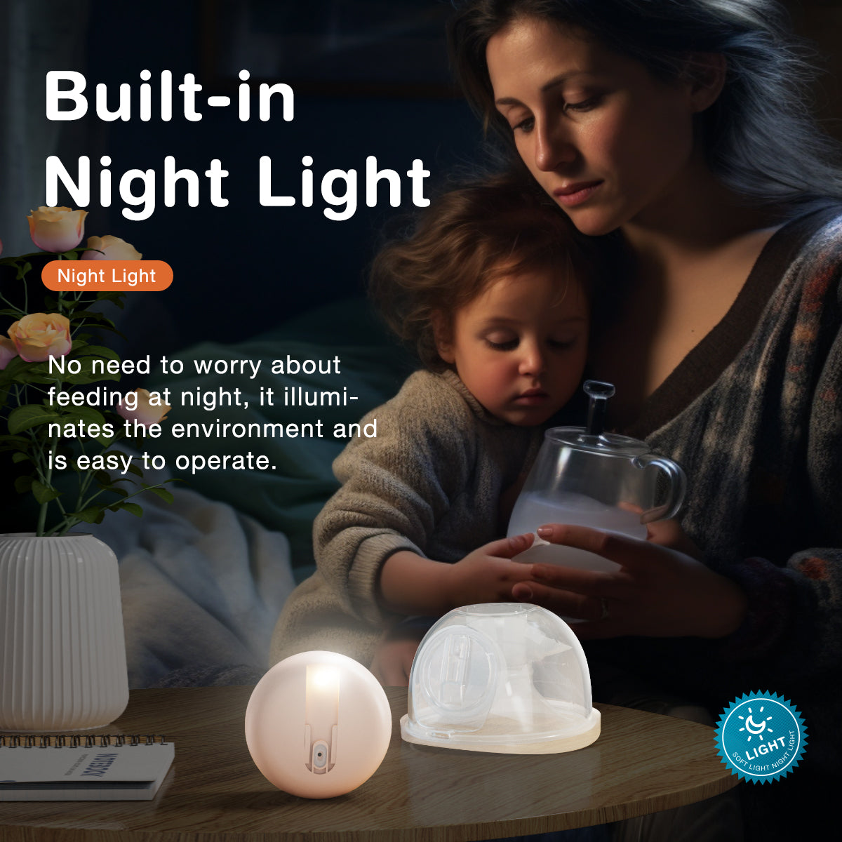 Pompa ASI Portabel dengan Lampu Malam - EB30