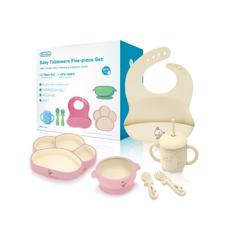 Set Alat Makan Bayi Silikon 5 Buah - BY05
