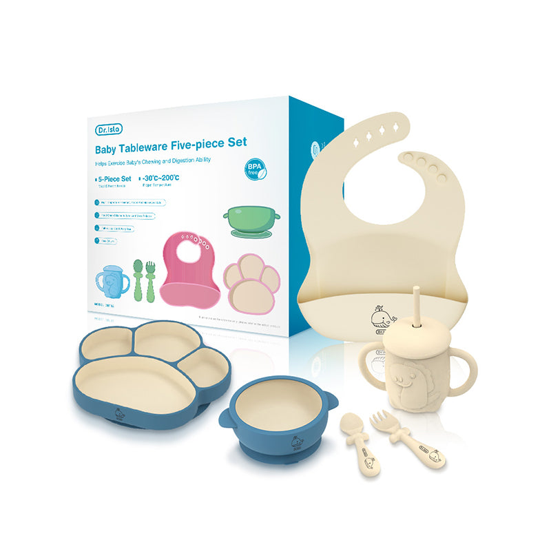 Set Alat Makan Bayi Silikon 5 Buah - BY05