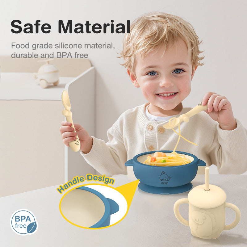 Set Alat Makan Bayi Silikon 5 Buah - BY05